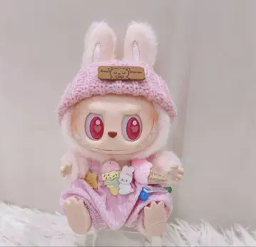 러브부 Labubu 봉제 인형 옷 갈아입기 2개 세트 핑크