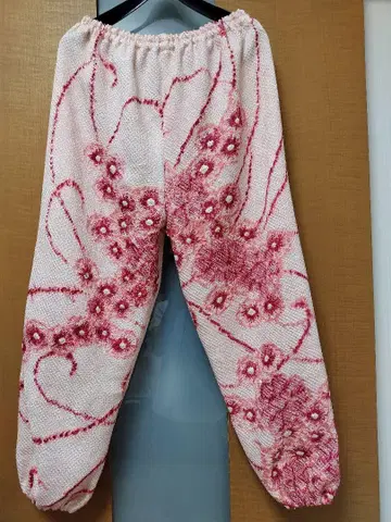기모노 리메이크, 순수 실크, 짜기 몸빼 팬츠, 기본 색상은 벚꽃색