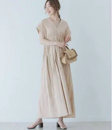 마리하 MARIHA 여름의 빛 드레스 롱 원피스 베이지 반팔