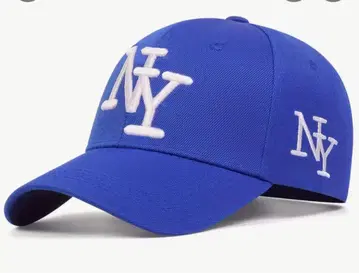 NY 로고 자수 야구 모자 파랑