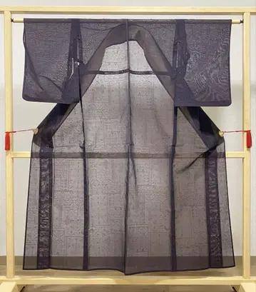 A 여름 아이템 벽화 무늬 블랙 레드 순수 실크 얇은 명주 코몬 기모노