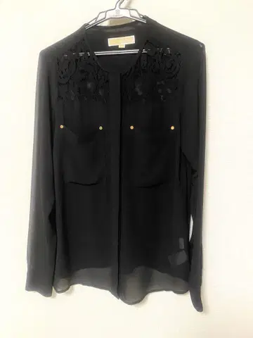 새상품급 MICHAELKORS 블라우스 블랙 레이스 S