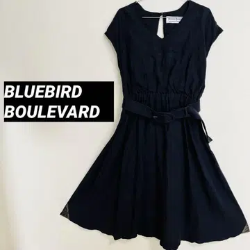 BLUEBIRD BOULEVARD 네이비 V넥 원피스 반팔 FREE