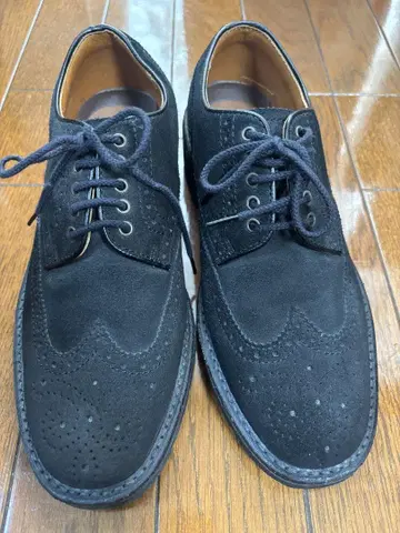 리걸 스웨이드 윙팁 가죽 신발 블랙 24cm