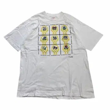 90s 플라워 꽃 아트 티셔츠 USA제