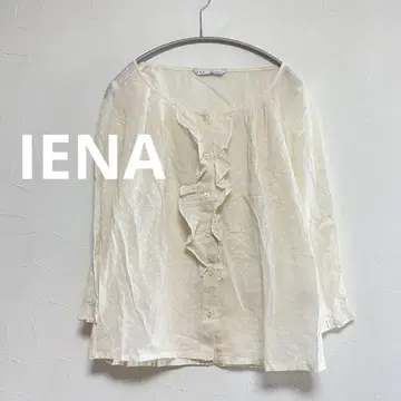 이에나 IENA 프릴 블라우스 시어 도트 화이트 여성용