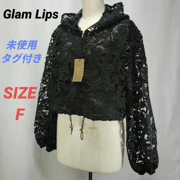 [미사용 택 포함] Glam Lips 그램 립스 레이스 블루종 후드티
