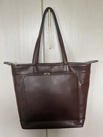 HERGOPOCH 엘르고포크 토트백 가죽 다크 브라운