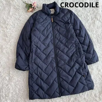 CROCODILE 롱 다운 코트 LL 네이비 빅 사이즈