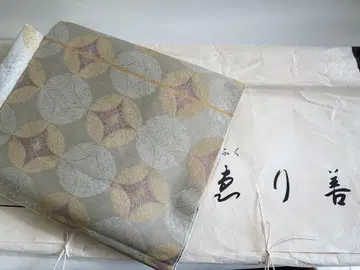 T 교토 노포 포목점 '에리젠' 제작 나고야 오비 대봉금 패턴 새상품급