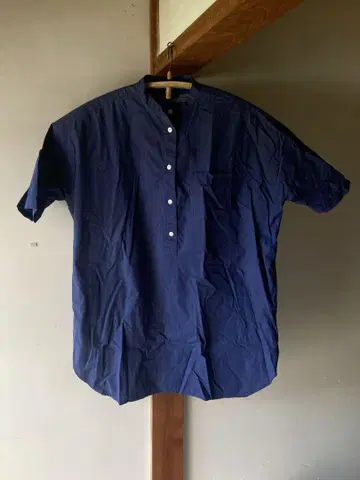 무인양품 MUJI 돌먼 슬리브 셔츠 원피스 파랑 XS~S