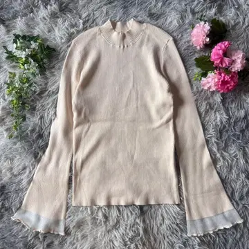 NATURAL BEAUTY BASIC 리브 니트 하이넥 [FR] 크림