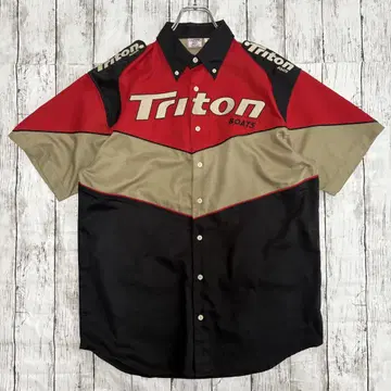 Triton BOATS 팀 트라이톤 양면 자수 워크 셔츠