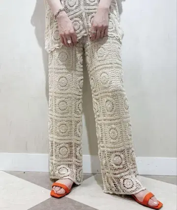 ITEMS URBANRESEARCH 크로셰 패치워크 니트 팬츠