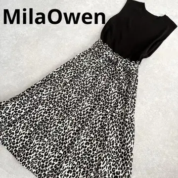 MilaOwen 미라 오웬 롱 원피스 슬리브리스 레오파드 린넨