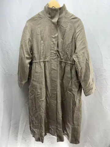 & 베이지 하이넥 모즈 코트 M