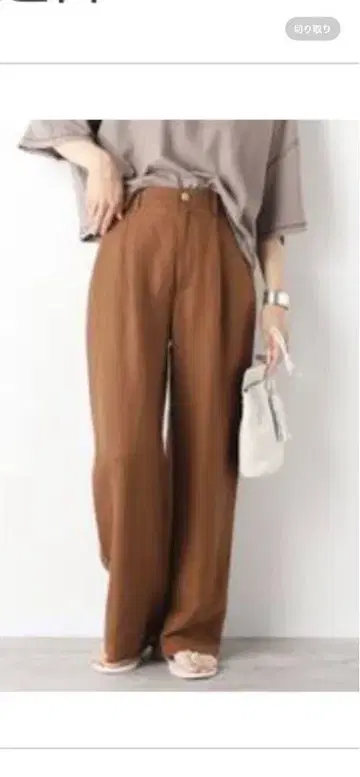 린넨 레이온 트윌 세미 와이드 팬츠