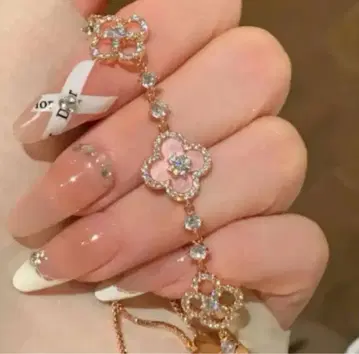플라워 모티브 팔찌 귀여운 엘레강트 핑크