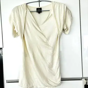 McQ Alexander McQueen 드레이프 컷 티셔츠 아이보리