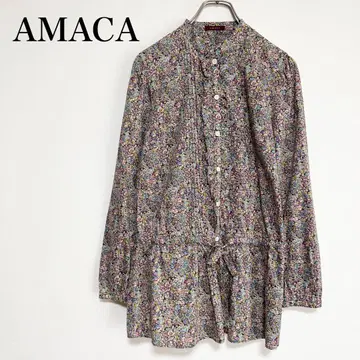 AMACA 아마카 꽃무늬 셔츠 블라우스 상의 튜닉 보타니컬