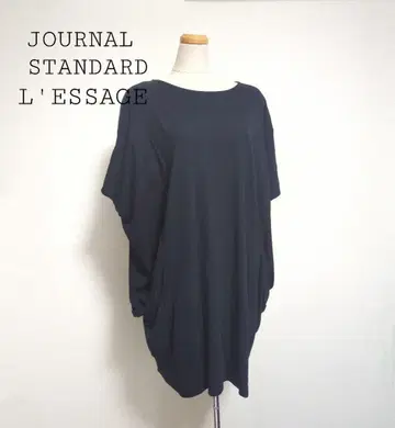 L'ESSAGE 블랙 튜닉 반팔 여성용 티셔츠 여름 루즈핏