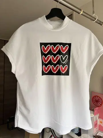 캘러웨이 하트 무늬 화이트 셔츠 L