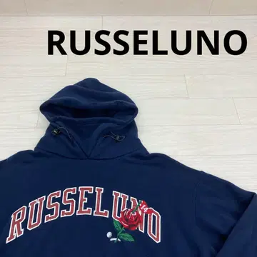 RUSSELUNO FLAG ROSE 로고 마스크 후드 티