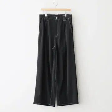 요크 25SS 이지 3플리츠 와이드 레그 트라우저