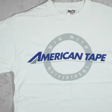 90s USA제 ONEITA 기업계 티셔츠 AmericanTape 문구