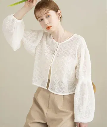 hinari 2WAY 셔링 레이스 상의 아이보리