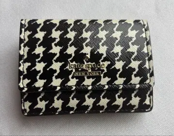 Kate spade 3단 폴더형 지갑 하운드투스 체크 무늬