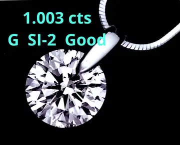 다이아몬드 목걸이 1.003 캐럿 G 컬러 SI-2 선명도