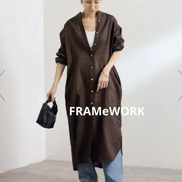 프레임워크/린넨 원피스 브라운