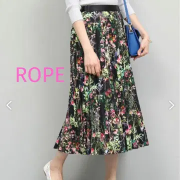ROPE 꽃무늬 플리츠 롱 스커트