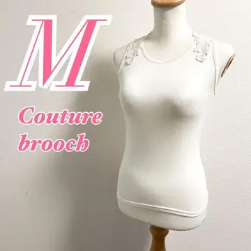 Couture brooch 화이트 탱크탑 M 레이스  코디에 포인트