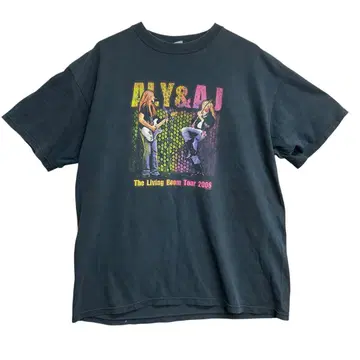 Anvil 밴딩 티셔츠 블랙 XL Aly & AJ 2006년 [4736]