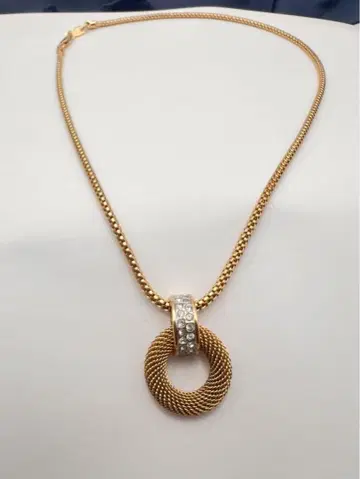 스와로브스키 목걸이 액세서리 약 42cm 골드 주얼리