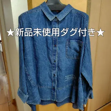 운디치노베 데님 블루 버튼 업 셔츠