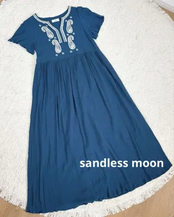 sandless moon 샌드레스 문 페이즐리 자수 롱 원피스