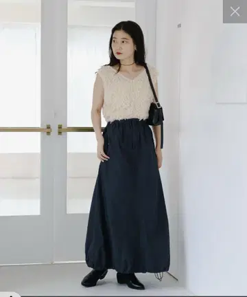 kastane 오버다이 파라슈트 스커트