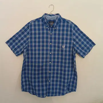 CHAPS 체크 무늬 반팔 셔츠 XL/XTG