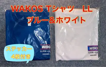 WAKO'S 티셔츠 LL 블루&화이트 [새상품] 스티커 4장 포함