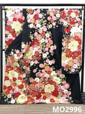 후리소데 럭셔리 금색 자수 문양 기장 171cm 발수 가공 완료