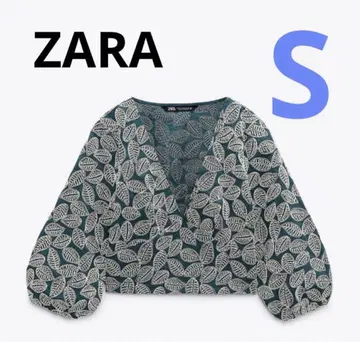ZARA 자라 리프 무늬 블라우스, 미사용 새상품