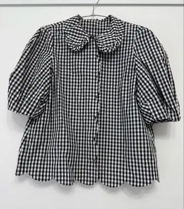 maglie 체크 블라우스