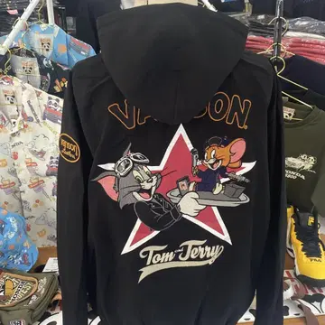 (7) VANSON 톰과 제리 후드티 블랙