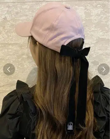 EATME BACK 벨로아 리본 캡 핑크 이토미