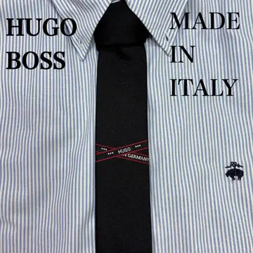 새상품급 HUGO BOSS 넥타이 블랙 실크 이탈리아제 블랙