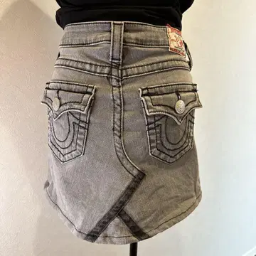 TRUE RELIGION 트루 릴리전 BIG T 데님 미니 스커트