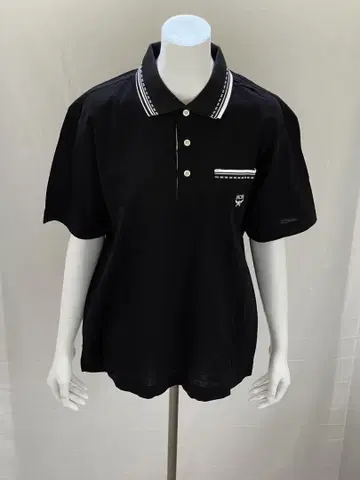 MCM 반팔 피케 셔츠 M 블랙 일본제 로고 사슴 남성용 새상품